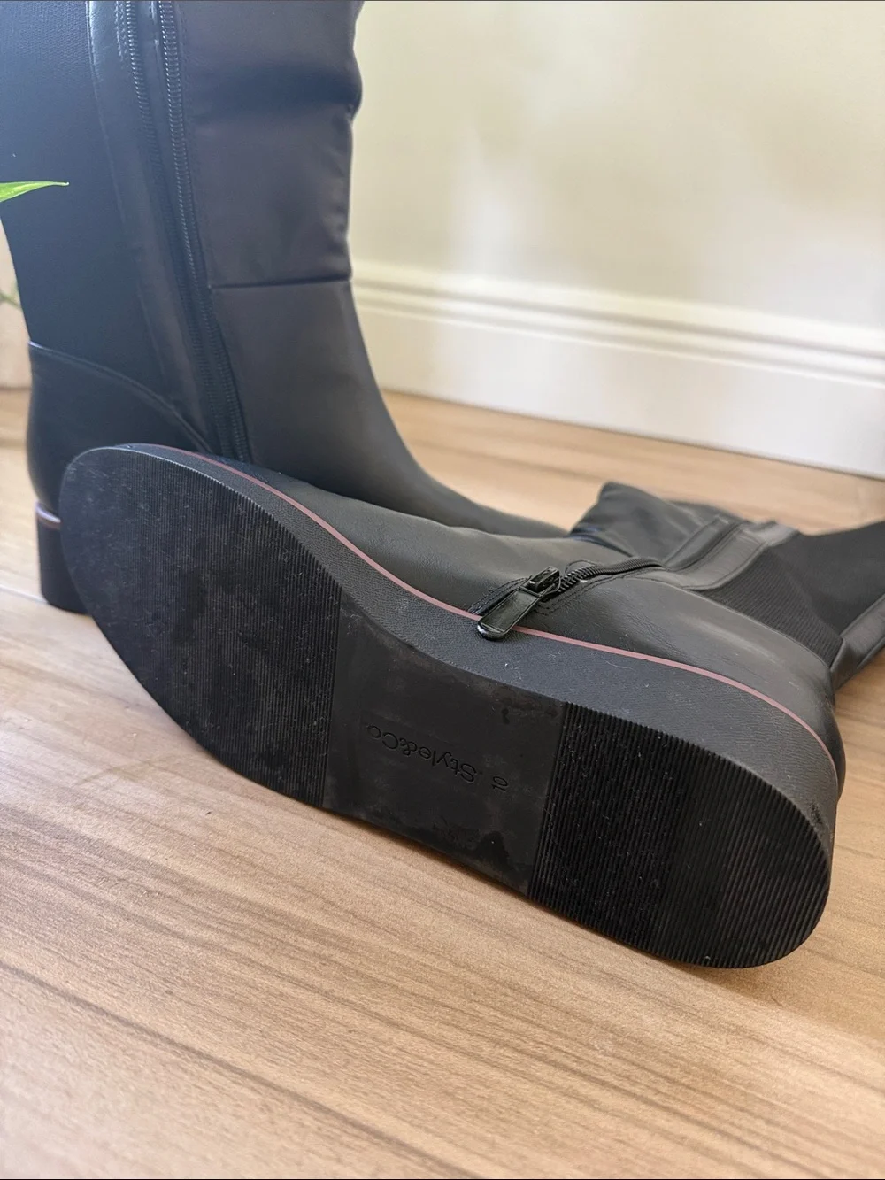Style & Co. Black Over-the-Knee Wedge Boots